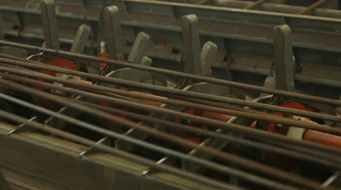 Moving Rebar Shear Line Stock Footage 33871213