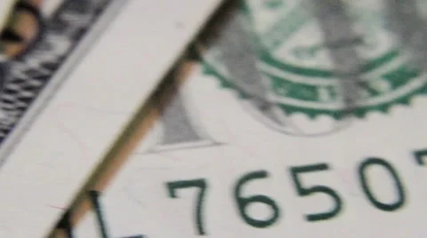 Moving from right to the left on the one hundred american dollars Stock Footage 50408656