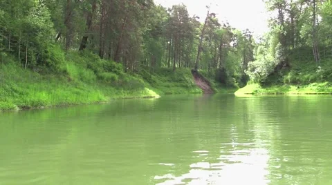 Moving on a river Stock Footage 41334289