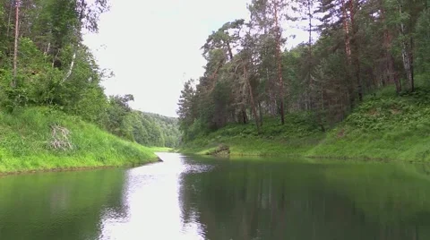 Moving on a river Stock Footage 41542954