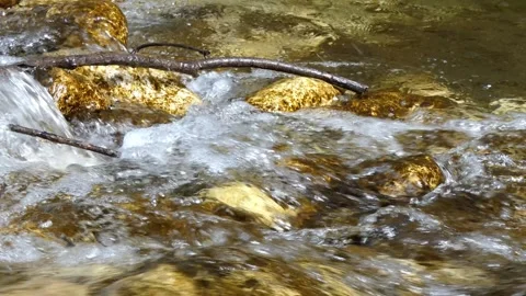 Moving river in the stones Stock Footage 263300930