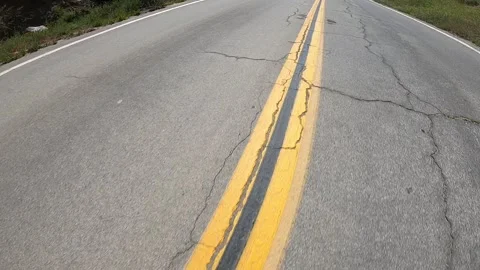 Moving Road Surfaces  Yellow Lines and road markings 02 Video stock 244429120
