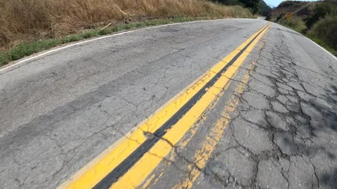 Moving Road Surfaces  Yellow Lines and road markings 08 Video stock 244429822