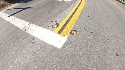 Moving Road Surfaces  Yellow Lines and road markings 11 Video stock 244430168