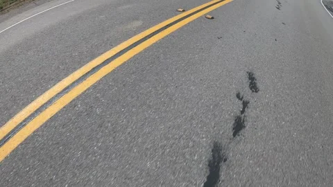 Moving Road Surfaces  Yellow Lines and road markings 01 Video stock 244430555