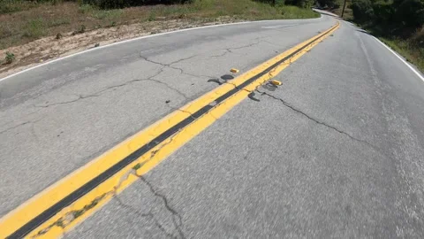 Moving Road Surfaces  Yellow Lines and road markings 03 Video stock 244430595