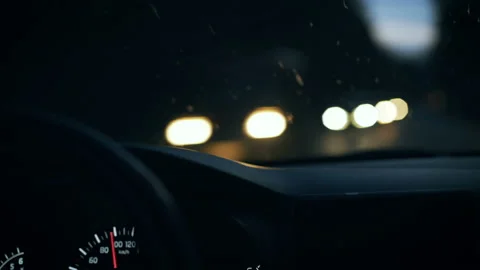 Moving road through the windshield of the car. Stock Footage 88554604