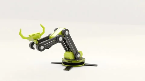 A moving robot arm ( with Alfa channel ) Stock Footage 45821071