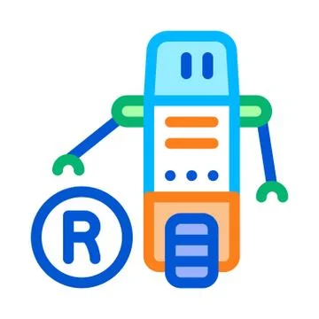 Moving robot icon vector outline illustration イラスト素材