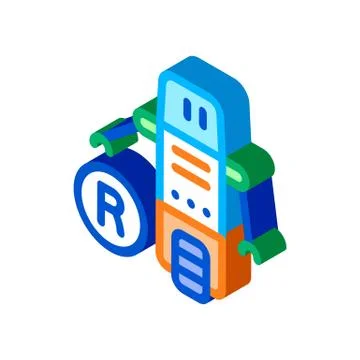 Moving robot isometric icon vector illustration Illustrazione stock