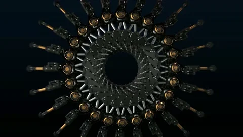 Moving robotics shapes, hi-tech background Stock-Footage 143315236