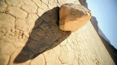 Moving Rock Racetrack Playa Colorado Desert Stock Footage