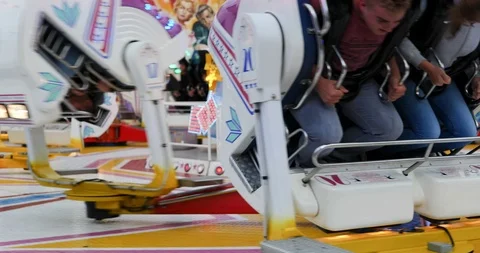 Moving, rolling, swinging and rotating Shake amusement ride. Stock Footage 113488669