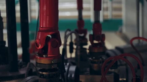 Moving rotating elements of high-tech equipment at the enterprise. Stock Footage 71359728