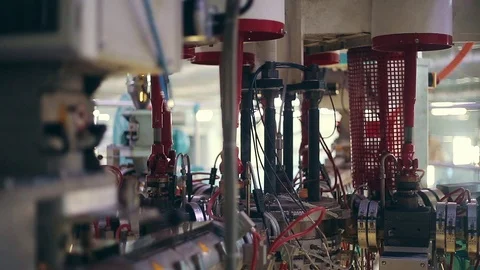 Moving rotating elements of high-tech equipment at the enterprise. Stock Footage 71369283