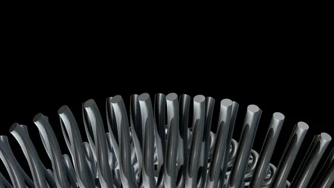 Moving rotating golden silver metal gears chain elements seamless loop animation Stock Footage 88902151