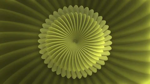 Moving round pattern with petals. Motion. Geometric 3d flower rotates and Stock Illustration