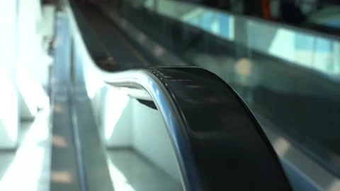 Moving rubber handrail for exalator. Stock Footage 169814482