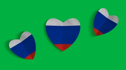 Moving Russian heart on green screen with realistic shadow Stock Footage 228237972