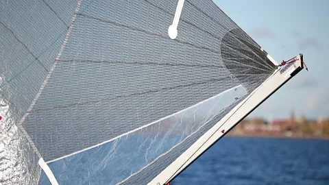 Moving sail in slow motion Stock Footage 130465919