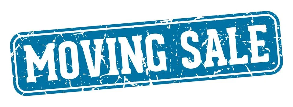 Moving sale rectangular sign. moving sale stamp Stockillustratie
