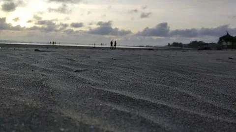 Moving on sand sunset beach Vidéo 228836060