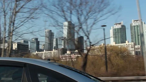 Moving scenery seen through the windows of a vehicle at Seoul, South Korea Stock Footage 105508190