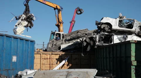 Moving Scrap Metal Stock-Footage 57813677