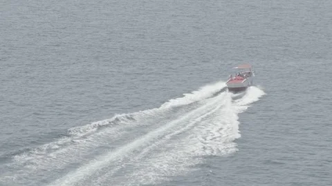 Moving Seaboat Stock Footage 254072475