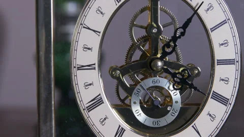 Moving second hand of a desk clock Stock Footage 317704288