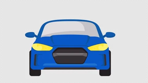 Moving sedan front view. Stock Footage 260474574