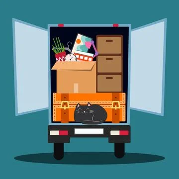 Moving service advertisement. Stock Illustration