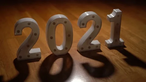 Moving shadows of numbers 2021 Stock Footage 141276991