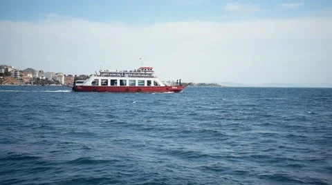 Moving Ship on Sea Stock Footage 53288300