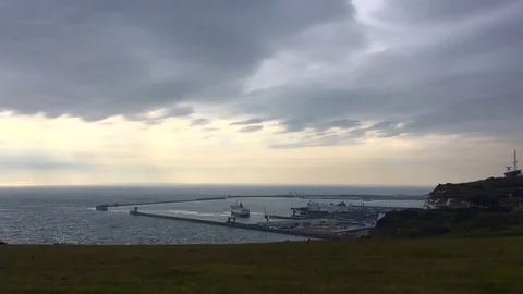 Moving Ships - Dover Docks Timelapse Stock Footage 81299860