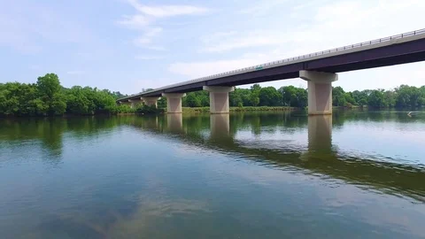 Moving shot along river surface Video stock 76944849