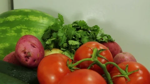 Moving Shot Over a Vegetable Basket Stock Footage 81175655