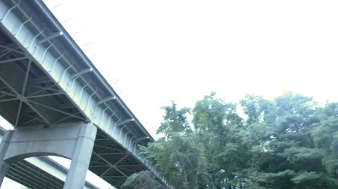 Moving Shot of Overpass Underside Stock Footage 46647511