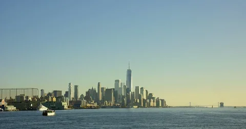 Moving Shot Towards The Impressive World Trade Centre In Financial District NYC Stock Footage 112196100