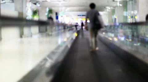 Moving sidewalk in airport Stock Footage 22160680