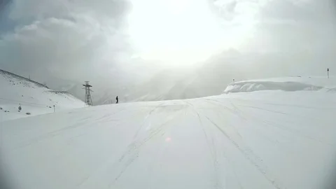 Moving on the ski slopes in the mountains. Stock Footage 73123262