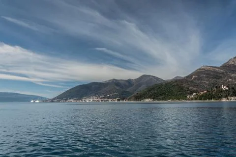 Moving sky and clouds over adriatic sea Stock Photos