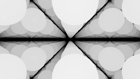 Moving Slowly in Abstract Mask of Grid of Floating Spheres Stock Footage 139714567