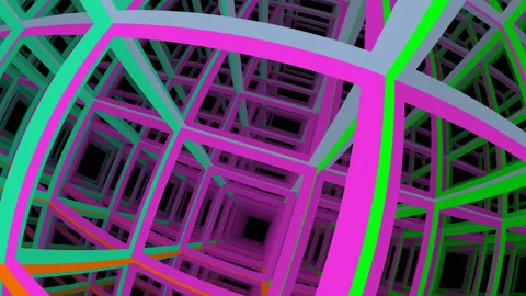 Moving Slowly Through an Infinite Grid of Muted Color Cubes Stock Footage 139715757