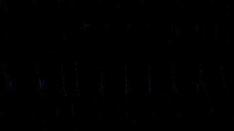 Moving small blue round particles on black background. 3d render. looped animati Video stock 310233140