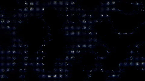 Moving small shimmering blue glowing particles on a black background. Iridescent Stock Footage 340579140