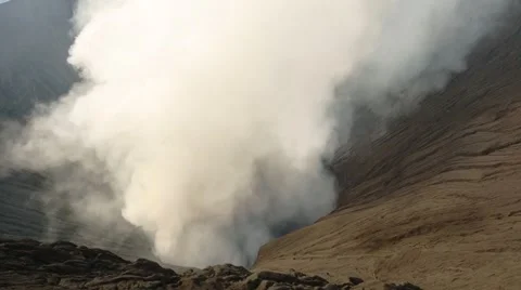 Moving Smoke from bromo Stock Footage 61707964
