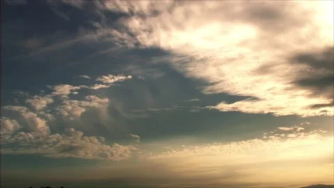 Moving softly on the sky and the sun shining through the clouds &amp; rays Stock Footage 280330469