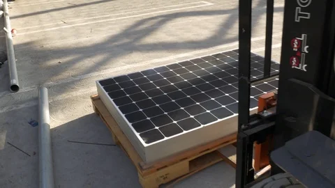 Moving Solar Panels Stock Footage 123947730
