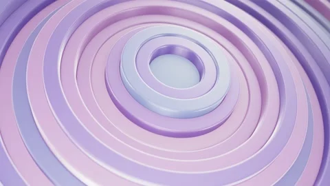 Moving solid pastel rings looping 3D animation 스톡 동영상 170182817